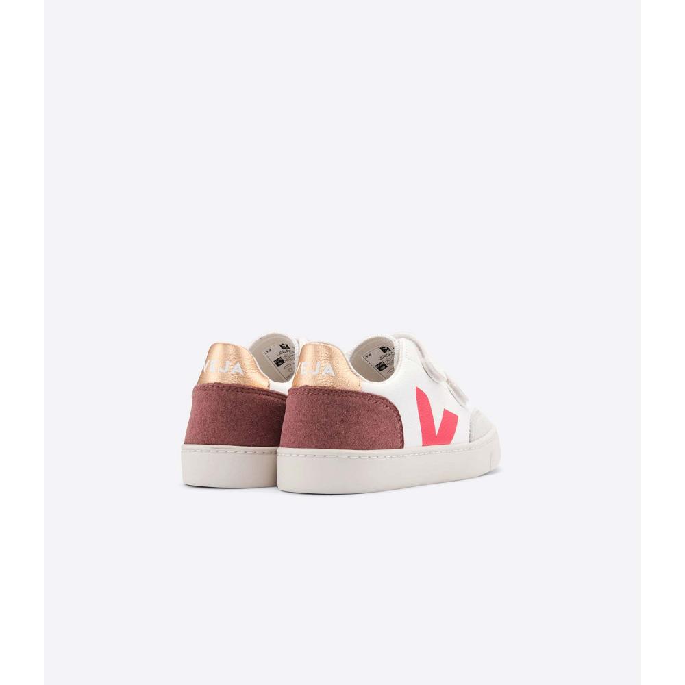 Veja V-12 CHROMEFREE Kids' Shoes White/Orange | NZ 748LIS